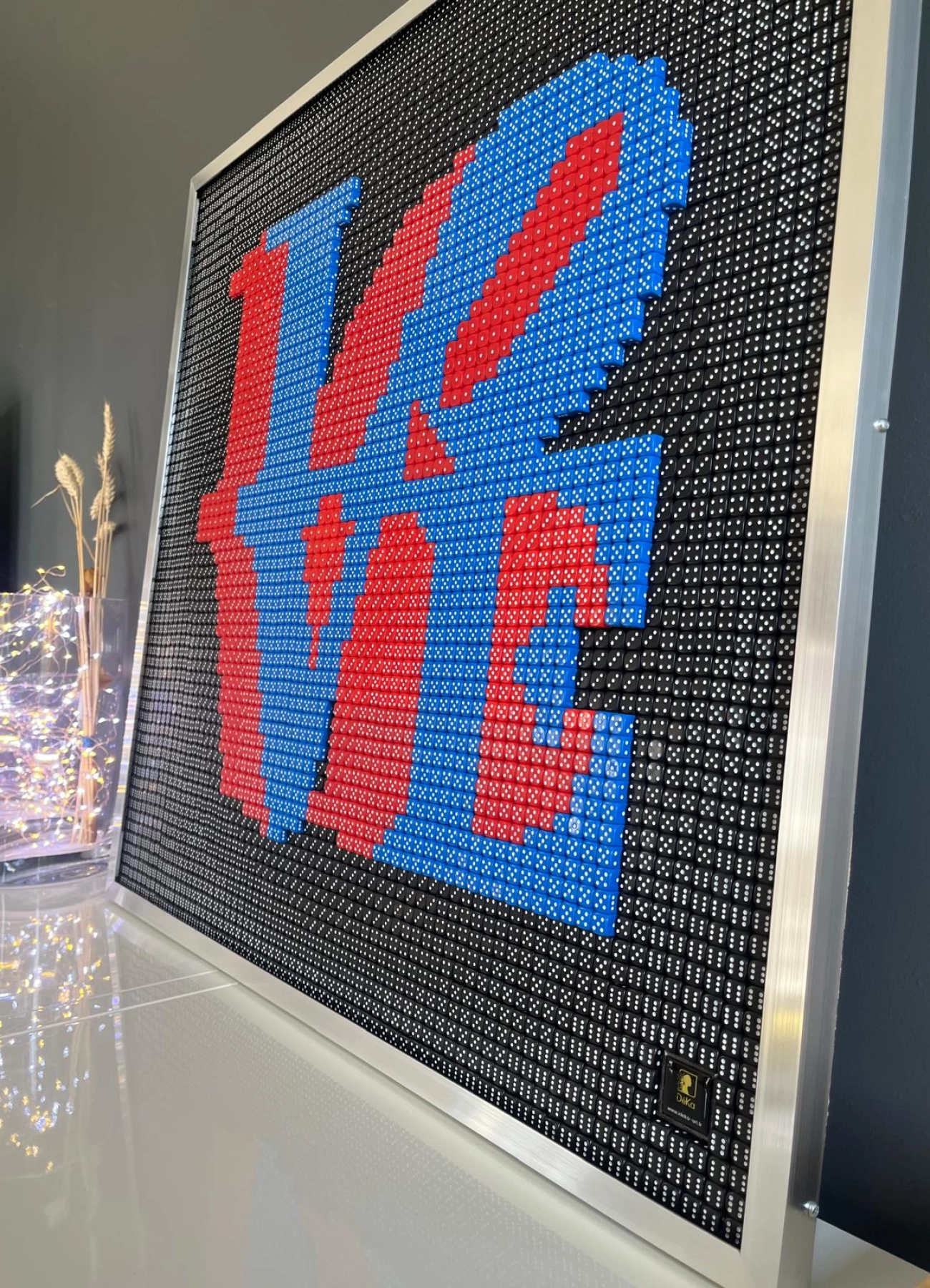 Tableau avec des dés de LOVE XXL